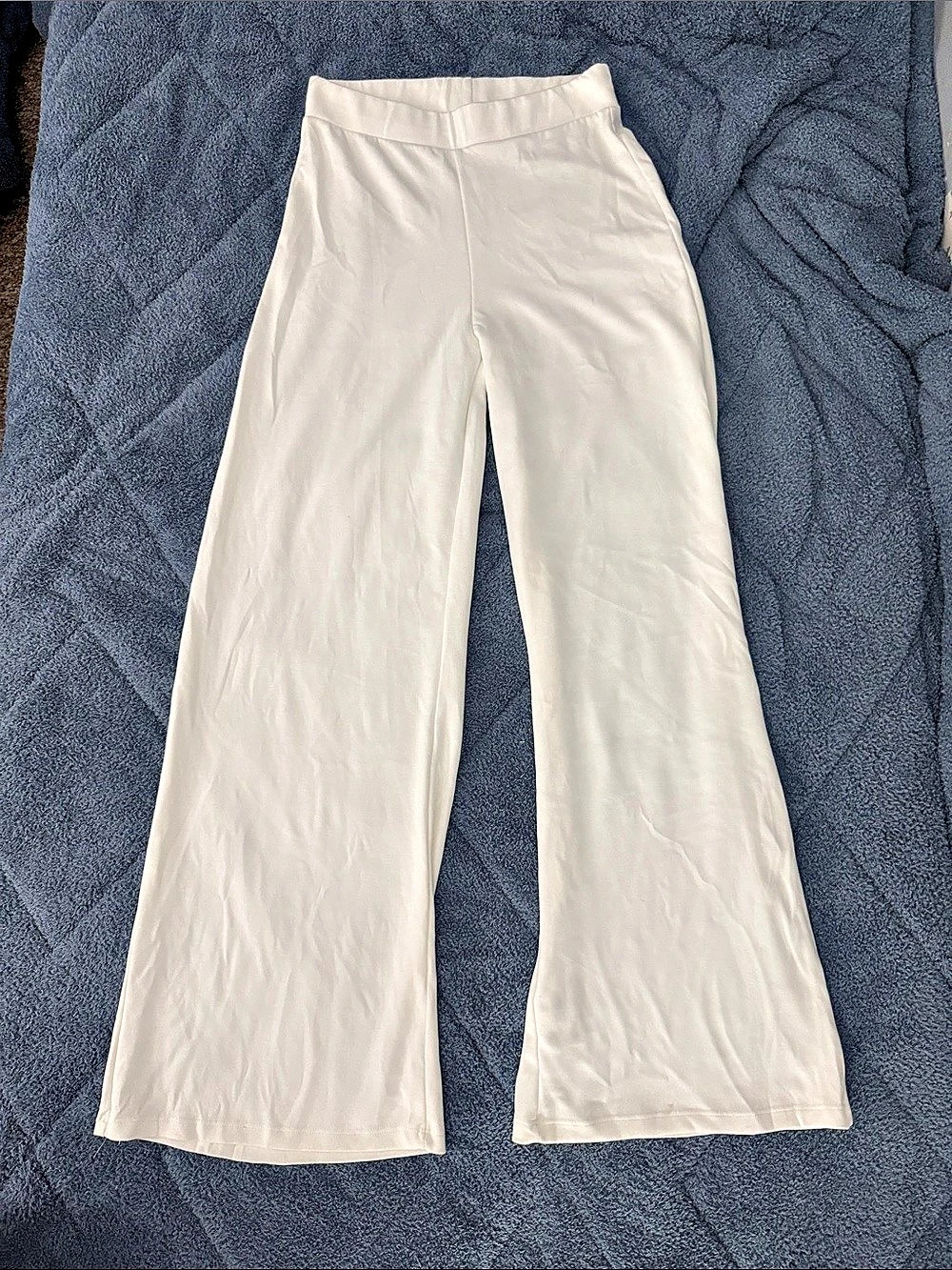 Women's White Wide Leg Pants